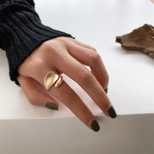 Punk Irregular Opening Rings For Men Women Fashion Simple Circle Golden