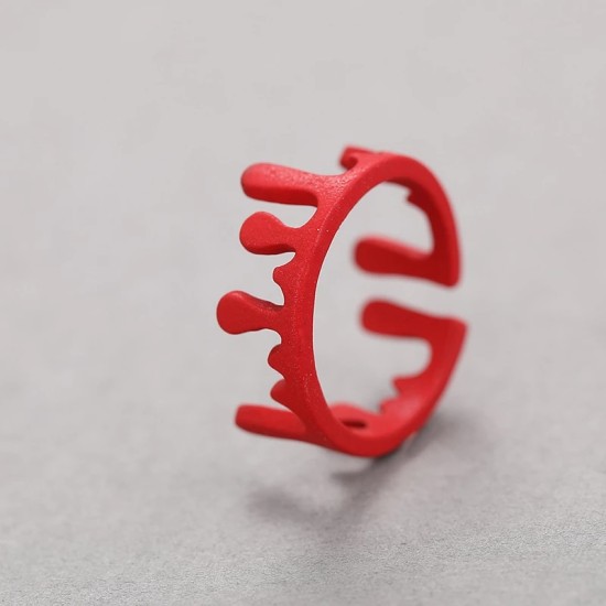 Simple Crown Irregular Rings For Men And Women Trendy Hip Hop Red