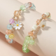 Crystal Daisy Female Jewelry Flower Bracelet Light Blue Crystal Daisy Female Jewelry Flower Bracelet Light Blue