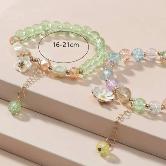 Crystal Daisy Female Jewelry Flower Bracelet Multi Color Crystal Daisy Female Jewelry Flower Bracelet Multi Color