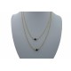 Black Pendent Double Strand Necklace Golden