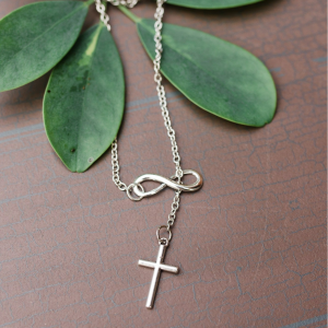 Cross Infinity Pendant Necklace Women Fashion Jewelry Sliver