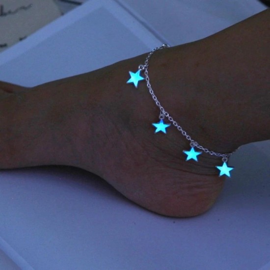 Five-pointed Star Tassel Anklet Bracelet Blue
