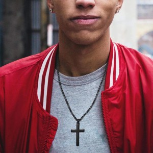 Jewelry Cross Necklace Chain for Men Women Stainless Steel Golden