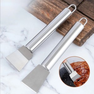 One Pcs Multifunctional Stainless Steel Kitchen Cleaning Spatula Ice Scraper Silver