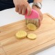 Stainless Steel Potato Carrot Wavy Cutter Slicer Chips Knife Pink Stainless Steel Potato Carrot Wavy Cutter Slicer Chips Knife Pink
