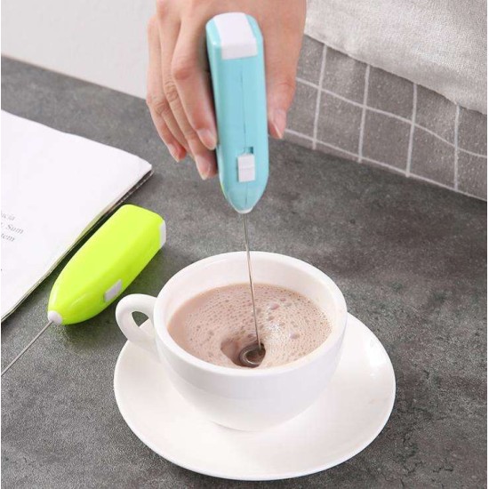 Milk Frother Mixer Portable Foamer Maker Without Battery Blue