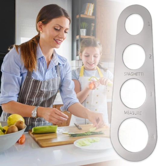1 Pcs Easy Clearing Pasta Ruler Measuring Tool 4 Serving Portion Silver 1 Pcs Easy Clearing Pasta Ruler Measuring Tool 4 Serving Portion Silver