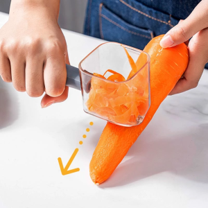 High Quality Plastic Vegetable Peeler With Top Container Orange