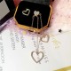 Heart Long Tassel Asymmetric Love Earrings Female Silver