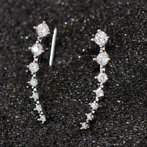 Zircon Earrings For Women Girl Accessories Jewelry Silver