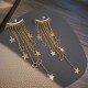 Sequin Star Dangle Long Metal Chain Tassel Drop Earrings Golden Sequin Star Dangle Long Metal Chain Tassel Drop Earrings Golden