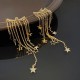 Sequin Star Dangle Long Metal Chain Tassel Drop Earrings Golden Sequin Star Dangle Long Metal Chain Tassel Drop Earrings Golden