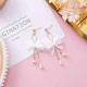 Korean Style Lace Bow Tassel Sweet Earrings Elegant Pearl Black Korean Style Lace Bow Tassel Sweet Earrings Elegant Pearl Black