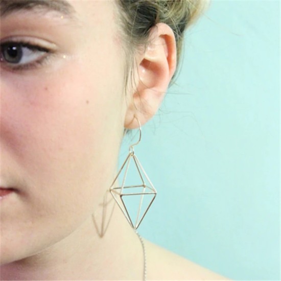Fashion Triangle Geometric Stereo Contracted Pendant Earrings Silver Fashion Triangle Geometric Stereo Contracted Pendant Earrings Silver