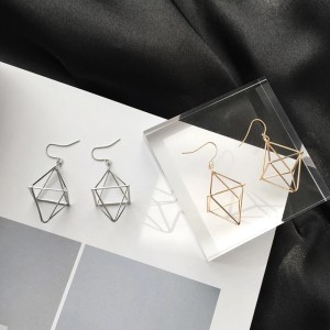 Fashion Triangle Geometric Stereo Contracted Pendant Earrings Black Fashion Triangle Geometric Stereo Contracted Pendant Earrings Black