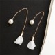 Earrings Flower Tassel Women Imitation Pearl Long Earring Purple