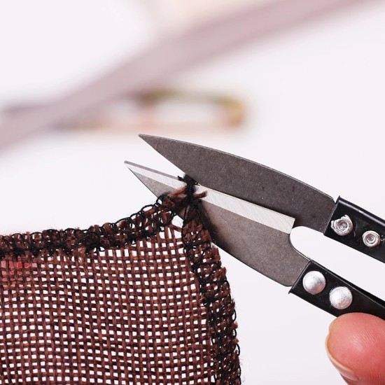 Stainless Steel U Shape Use Scissors Thread Cut Blue Stainless Steel U Shape Use Scissors Thread Cut Blue