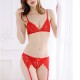Lingerie Showing Breasts Temptation 3 Piece Set Red Lingerie Showing Breasts Temptation 3 Piece Set Red