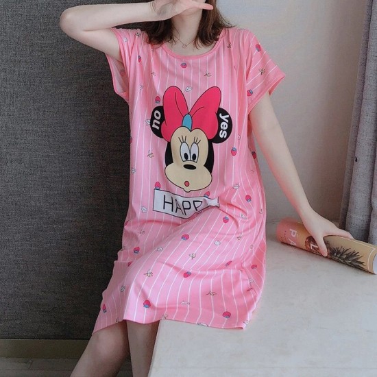 Printed Nightwear For Women Sleepwear Pink