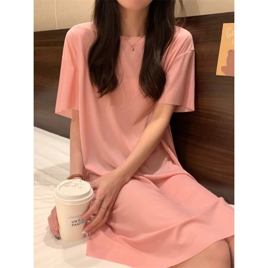 Single Pcs Plan Nightwear For Women Sleepwear Pink Single Pcs Plan Nightwear For Women Sleepwear Pink