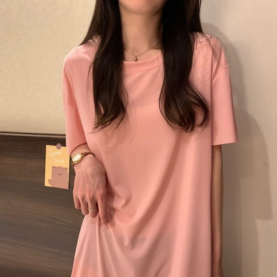 Single Pcs Plan Nightwear For Women Sleepwear Pink Single Pcs Plan Nightwear For Women Sleepwear Pink