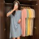 Single Pcs Plan Nightwear For Women Sleepwear Green