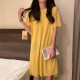 Single Pcs Plan Nightwear For Women Sleepwear Yellow Single Pcs Plan Nightwear For Women Sleepwear Yellow