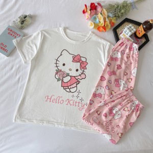 2 Pcs Nightwear Pajama Sets For Women Sleepwear Yellow