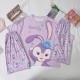 3 Pcs Nightwear Pajama Shorts Sets For Women Sleepwear Purple