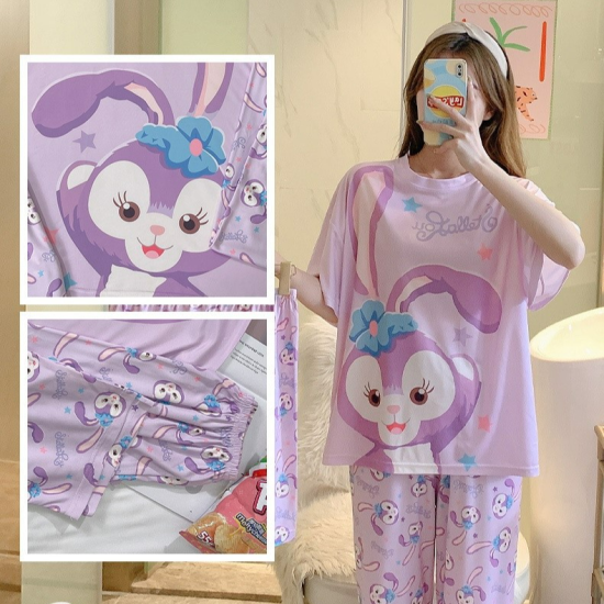 3 Pcs Nightwear Pajama Shorts Sets For Women Sleepwear Purple