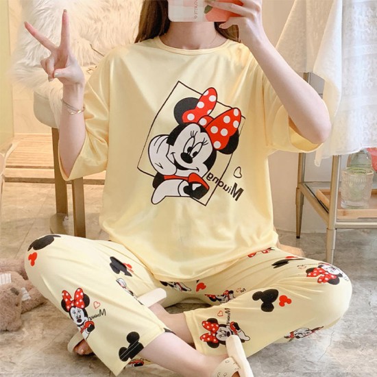 3 Pcs Nightwear Pajama Shorts Sets For Women Sleepwear Yellow 3 Pcs Nightwear Pajama Shorts Sets For Women Sleepwear Yellow