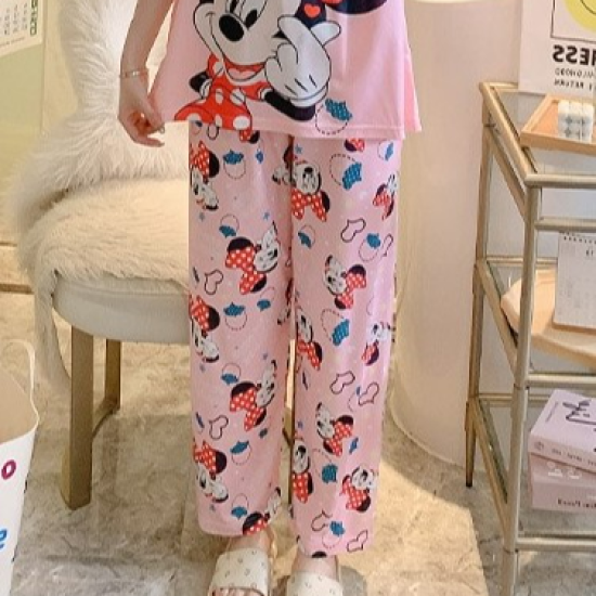 3 Pcs Nightwear Pajama Shorts Sets For Women Sleepwear Pink