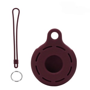 Silicone Case For Airtag Anti Lost Key Chain Maroon