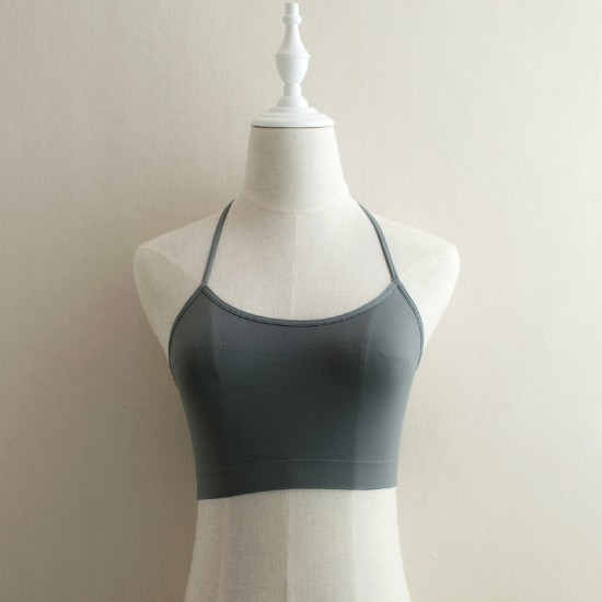 Spaghetti Strap European And America Top Fashion Bra Gray Spaghetti Strap European And America Top Fashion Bra Gray