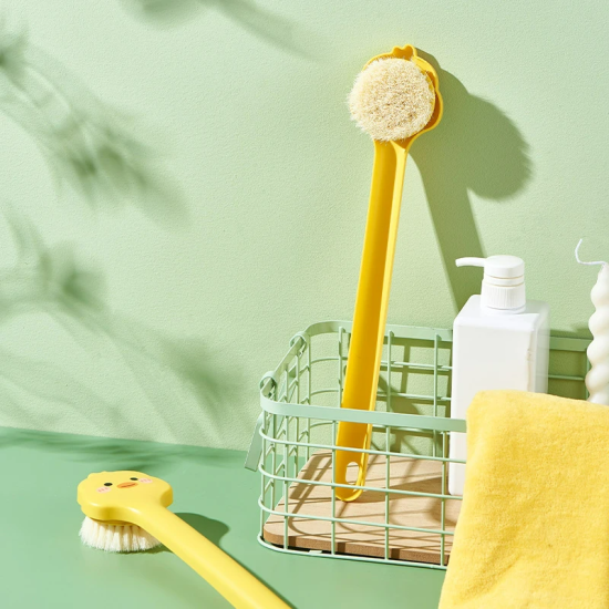 Duck Soft Hair Long Handle Bath Brush Yellow
