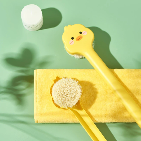 Duck Soft Hair Long Handle Bath Brush Yellow