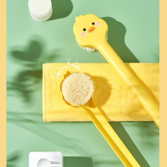 Duck Soft Hair Long Handle Bath Brush Yellow