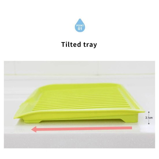 Sink Side Drip Sloping Draining Storage Rack Tray Kitchen Green Sink Side Drip Sloping Draining Storage Rack Tray Kitchen Green