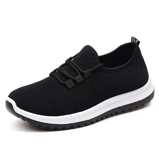 Mesh Lace-Up Sneakers for Women Lightweight Breathable Non-Slip Soft And Comfortable Shoes For Walking Running Jogging Exercise Gym and Outdoor Office Casual Shoes - Black