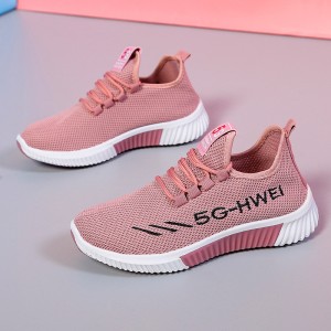 Mesh Lace-Up Sneakers for Women Lightweight Breathable Non-Slip Soft And Comfortable Shoes For Walking Running Jogging Exercise Gym and Outdoor Office Casual Shoes - Pink