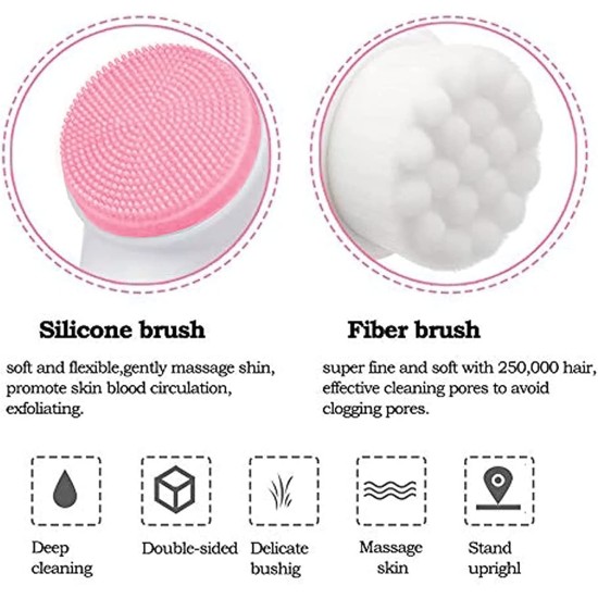 Manual 2-in-1 Skin Care face Facial Scrubber Silicone Dual Facial Cleansing Brush Manual 2-in-1 Skin Care face Facial Scrubber Silicone Dual Facial Cleansing Brush