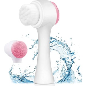 Manual 2-in-1 Skin Care face Facial Scrubber Silicone Dual Facial Cleansing Brush