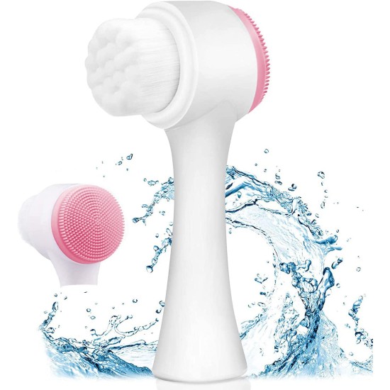 Manual 2-in-1 Skin Care face Facial Scrubber Silicone Dual Facial Cleansing Brush