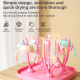 new born portable bottle drying rack - pink