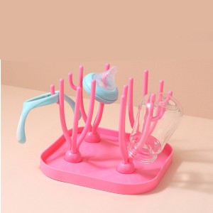new born portable bottle drying rack - pink