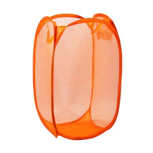 Baby Clothes Basket Basket - Newborn Infant Large Folding Hamper Clothes Basket Dirty Clothes Storage Net Basket For Kids (L 47 - W 32 - H 32 CM) - Orange