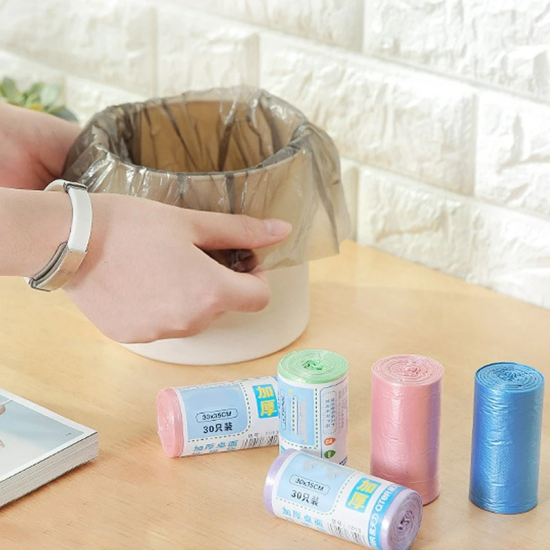 30 Pcs Disposable Garbage Dustbin Bag Shopper Roll Black 30 Pcs Disposable Garbage Dustbin Bag Shopper Roll Black