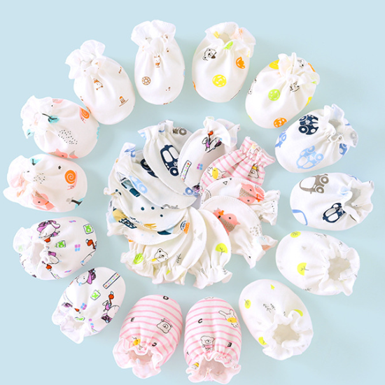  Newborn Baby Cap Anti-Scratch Gloves Foot Cover