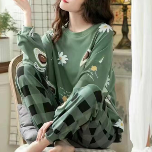 Printed Pajamas Set For Women Sleepwear Homewear Nightwear Green Printed Pajamas Set For Women Sleepwear Homewear Nightwear Green